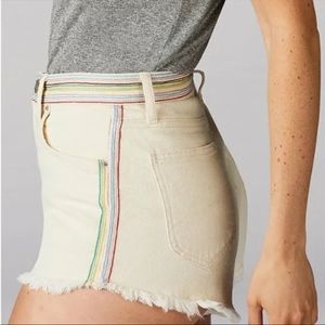 Lee rainbow stitching cut off shorts